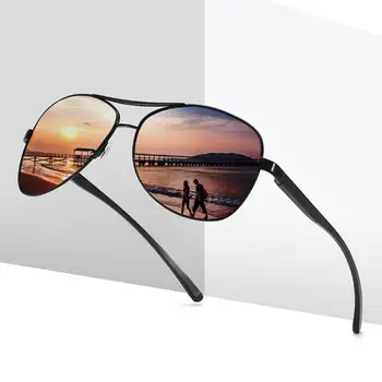 ZXWLYXGX Erkekler Vintage Alüminyum Polarize Güneş Gözlüğü Klasik Marka güneş gözlüğü Kaplama Lens Sürüş Gözlük Erkekler/Kadınlar İçin