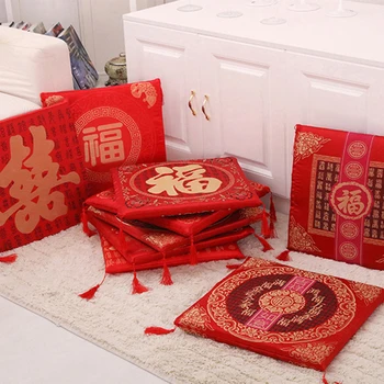 Çin Tarzı koltuk minderi Kırmızı Yeni Yıl sevgililer Günü Düğün Hediyeleri Ev Dekor Karışımı Diz Çökmüş Kare Cumbalı Pencere Kanepe Arka Yastıklar
