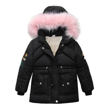 Çocuk Kış sıcak tutan kaban Parkas Erkek Kız Kışlık Mont Ceket Zip Kalın Sıcak Kar Hoodie Dış Giyim Yenidoğan Çocuk Kalınlaşmak Ceket