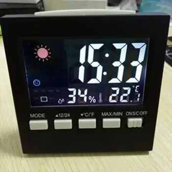 Çok fonksiyonlu Hava İstasyonu çalar saat Termometre Kablosuz Sıcaklık Nem Ölçer Saatler Ev Yatak Odası Yurdu Dekor
