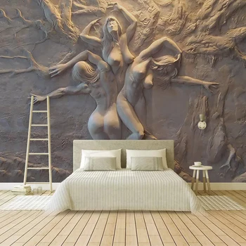 Özel Duvar Kağıdı Avrupa 3D Stereoskopik Kabartmalı Soyut Güzellik Vücut Sanatı Arka Plan duvar tablosu Oturma Odası Yatak Odası Duvar