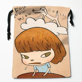 Özel Yoshitomo Nara İpli Çanta Baskılı hediye keseleri Seyahat Kılıfı Depolama Giysi Çanta Makyaj Çantası 18 * 22 cm Damla nakliye