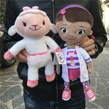 ücretsiz kargo orijinal sevimli Doktor doktor kız ve Lambie koyun sevimli Peluş Oyuncaklar çocuklar için en iyi hediye