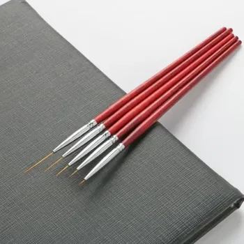 5 Adet/takım Nail Art Liner Fırça Fransız Stripes Çiçek Izgara Çizgileri Boyama Çizim Kalem Manikür Araçları