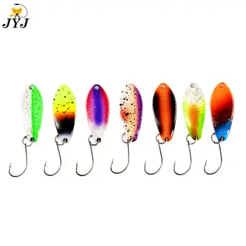JYJ renkli 3g metal balıkçılık kaşık alabalık, kaşık balıkçılık cazibesi sert yem tatlı su olta takımı