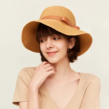 OhSunny Kubbe yazlık hasır şapka UV Koruma Dalgalı Kenar Geniş Kenarlı güneş şapkası Plaj Ayarlanabilir Şapka moda şapkaları Kadınlar ıçin